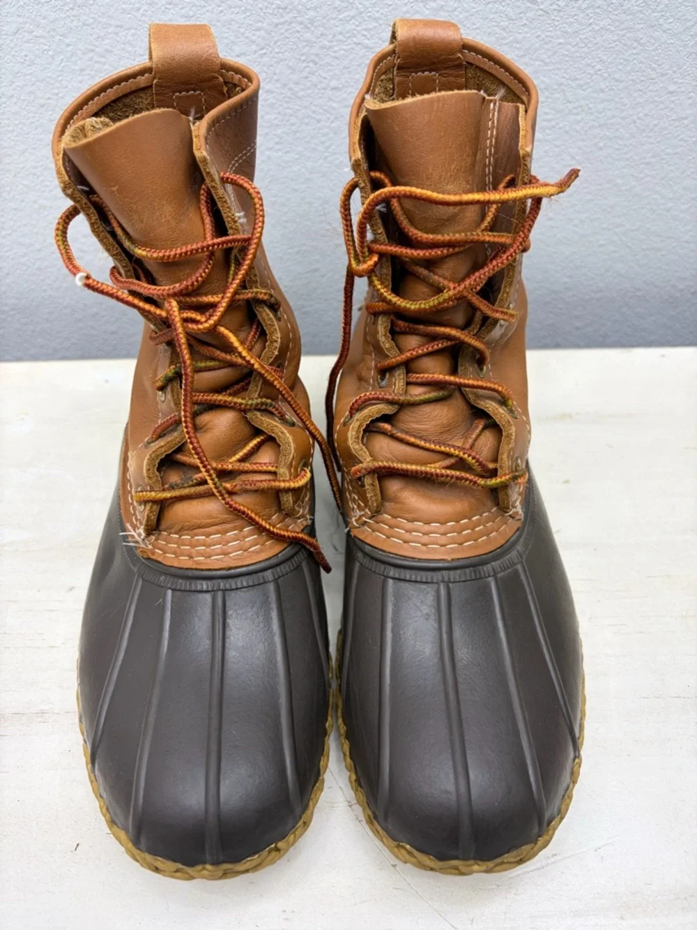 L.L. Bean Brown Leather/Rubber Duck Boots Size 9 (EM)